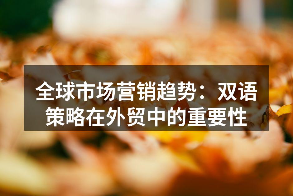全球市场营销趋势：双语策略在外贸中的重要性