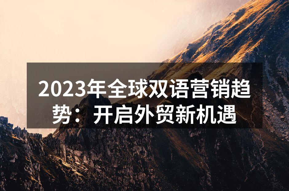 2023年全球双语营销趋势：开启外贸新机遇